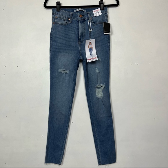 NWT Celebrity Pink Women’s Curvy Push Up Skinny Sz 3 / 26 / Raw Bottom Hem - Picture 6 of 16